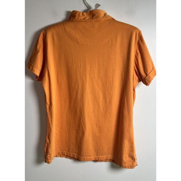 Patagonia Womens Orange Short Sleeve Organic Cotton Polo Shirt Size M - Picture 2 of 8